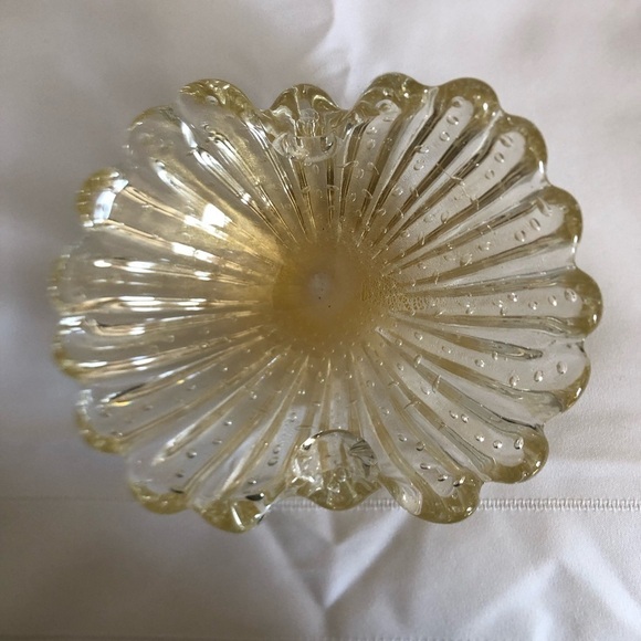 Hand Blown Glass Bowl with Gold Accents - Picture 10 of 16